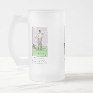 Vintage Golf Ditty Trophy award glass tankard Frosted Glass Beer Mug