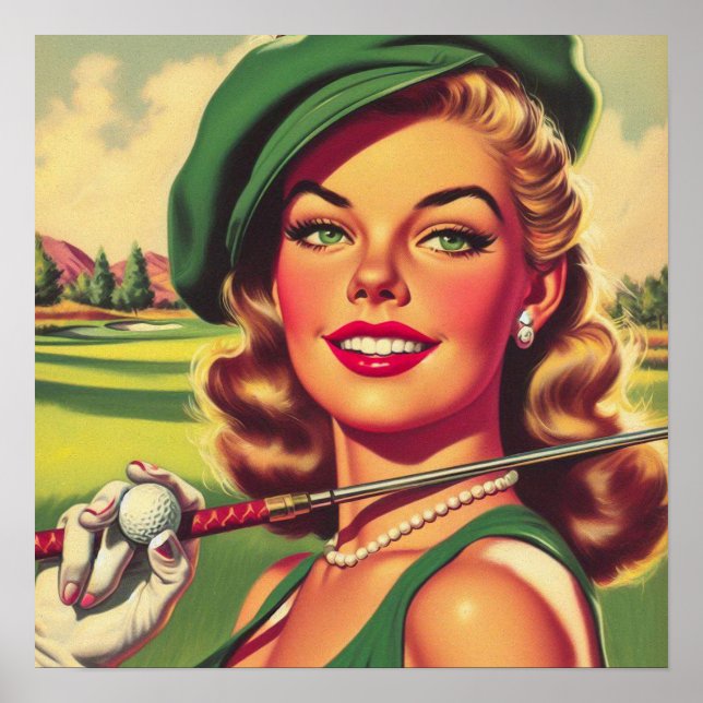 Vintage Golf Girl Poster (Front)
