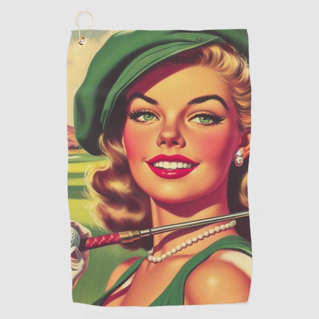 Vintage Golf Girl Towel (Front)
