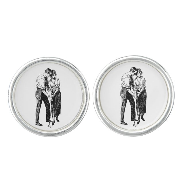 Vintage Golf Lessons Cufflinks (Front)
