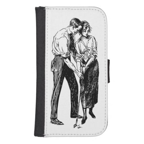 Vintage Golf Lessons Galaxy S4 Wallet Case