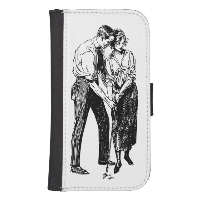 Vintage Golf Lessons Samsung Galaxy Wallet Case (Front)