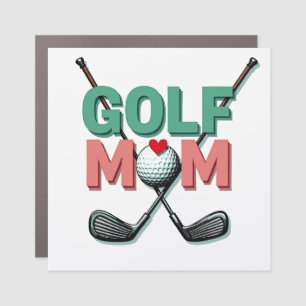 Vintage Golf Mom Typography Art Car Magnet