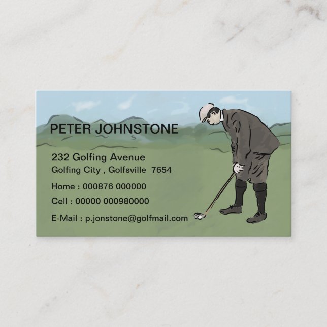 Vintage Golf player contact cards (Front)