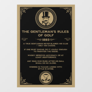 Vintage Golf Rules Wall Wall Decal