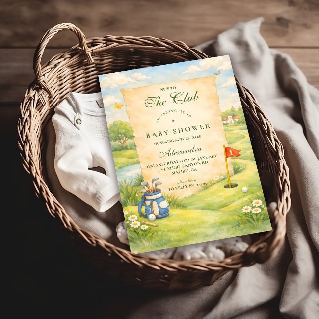 Vintage Golf Storybook Baby Shower Invitation (Creator Uploaded)