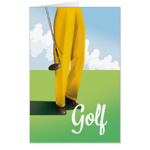 Vintage Golf Travel poster Card