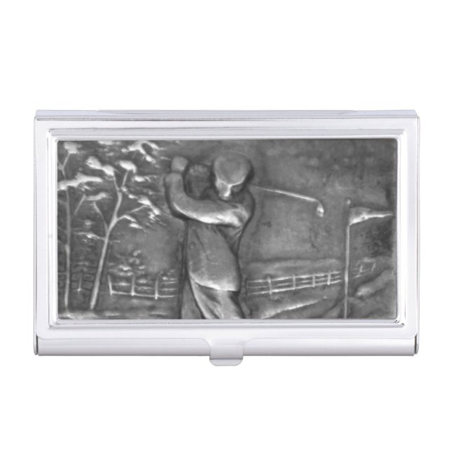 Vintage Golfer Business Card Case (Front)