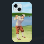 Vintage Golfer by the Riverbank iPhone 15 Case<br><div class="desc">Ideal for the golfer or collector of golfing memorabilia,  this sports design features a vintage image of a golfer by the river bank,  taking a swing at a golf ball.</div>