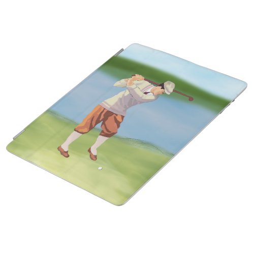 Vintage Golfer by the Riverbank iPad Smart Cover