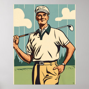 Vintage Golfer - Golf Art Print