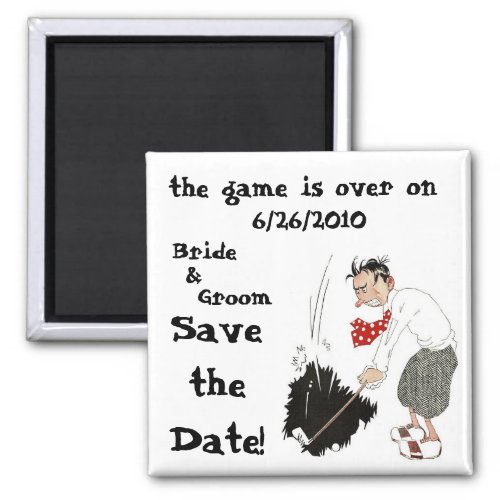 Vintage Golfer Playing Golf Save the Date Magnet