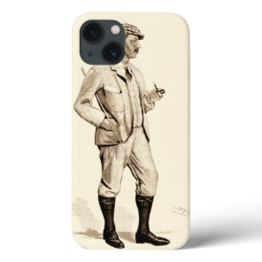 Vintage Golfer with Tobacco Pipe and Boots iPhone 13 Case