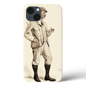 Vintage Golfer with Tobacco Pipe and Boots iPhone 13 Case
