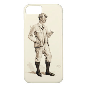 Vintage Golfer with Tobacco Pipe and Boots iPhone 8/7 Case