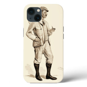 Vintage Golfer with Tobacco Pipe and Boots iPhone 13 Case