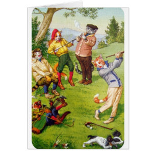 Vintage - Golfing Cats, Cards
