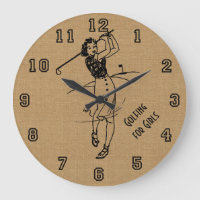 Vintage Golfing for Girls Faux Burlap Decorative