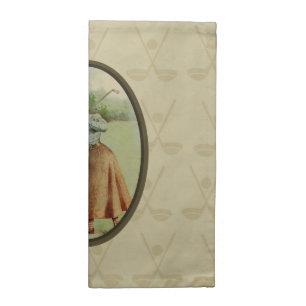 Vintage Golfing Lady Art Napkin