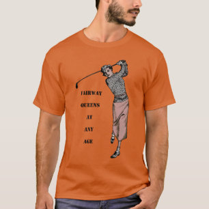 Vintage Golfing Woman Swinging the Golf Club URM T-Shirt
