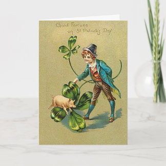 Vintage Good Fortune On St. Patrick's Day Greeting Invitation