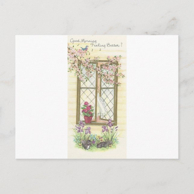 Vintage "Good Morning And Get Well" Postcard (Front)