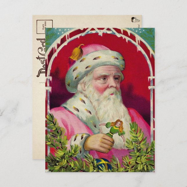 Vintage Goofy Looking Santa Christmas Postcard (Front/Back)