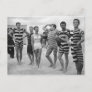 Vintage goofy men in bathing suits with woman postcard