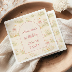 Vintage Goose 1st Birthday Napkins