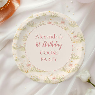 Vintage Goose 1st Birthday Paper Plates