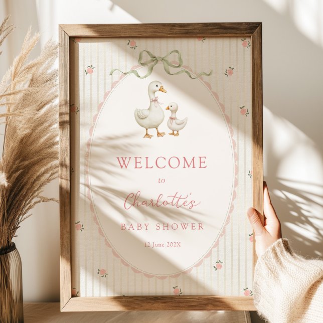 Vintage Goose Baby Shower Welcome Poster (Creator Uploaded)