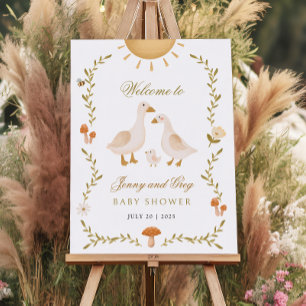 Vintage Goose Baby Shower Welcome Sign