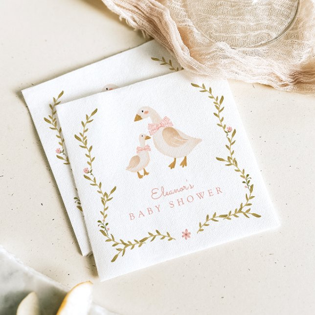 Vintage Goose Girl Baby Shower Napkins (Creator Uploaded)