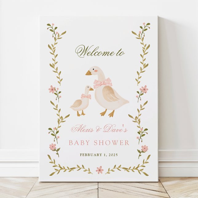 Vintage Goose Girl Baby Shower Welcome Sign (Creator Uploaded)