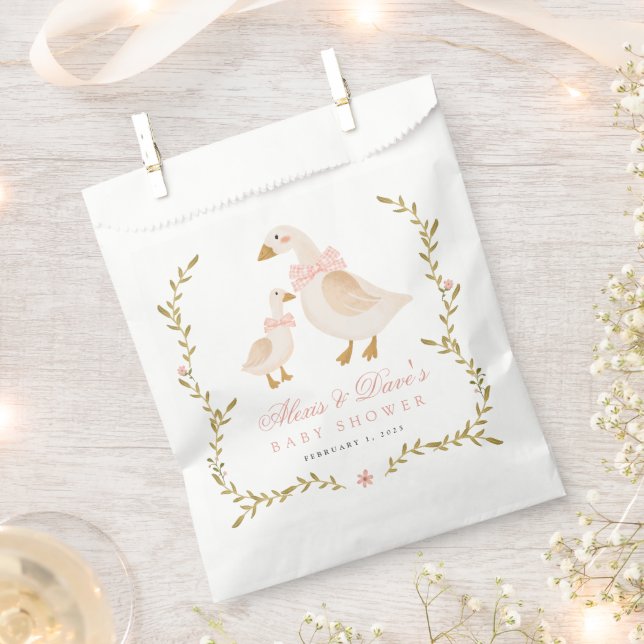Vintage Goose Mama Baby Shower Favor Bag (Clipped)