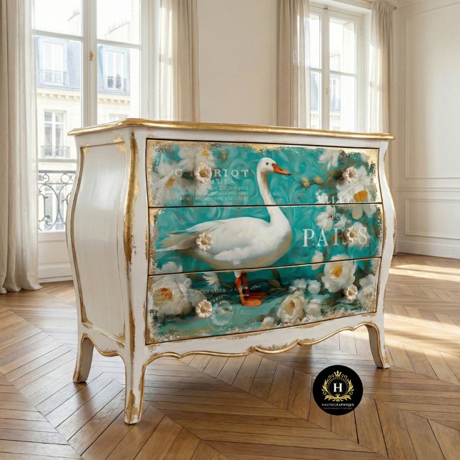 Vintage Goose Rustic Floral Decoupage  Tissue Paper (Creator Uploaded)