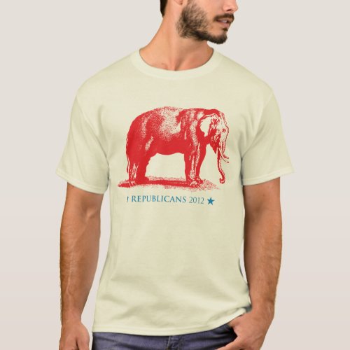 Vintage GOP Elephant Red White Blue Republican T_S T_Shirt