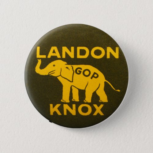 Vintage GOP Landon Knox Political Pin_back Button
