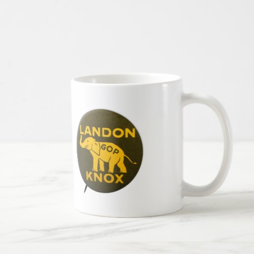 Vintage GOP Landon Knox Political Pin_back Coffee Mug