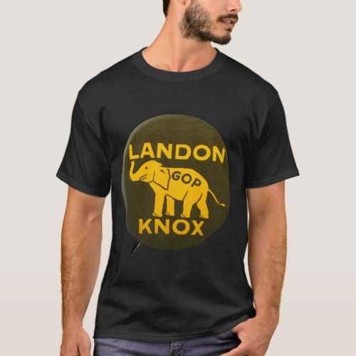 Vintage GOP Landon Knox Political Pin_back T_Shirt