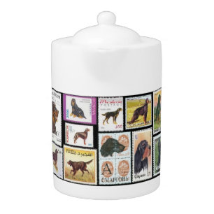 Vintage Gordon Setter World Stamps Teapot