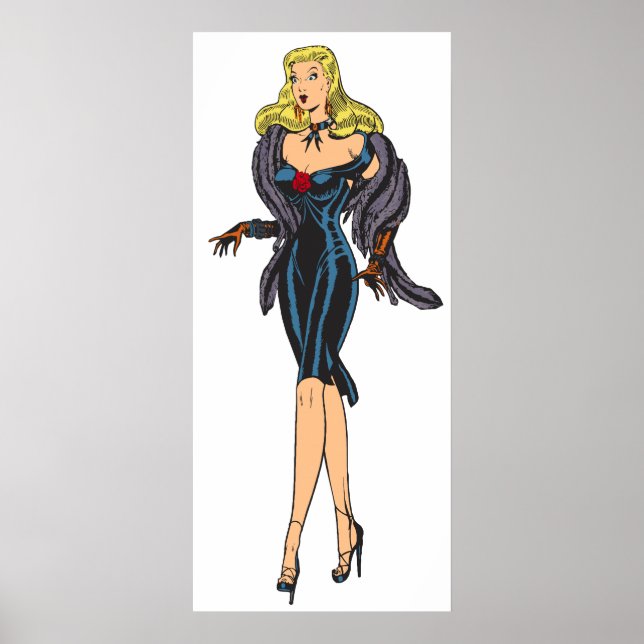Vintage Gorgeous Glamor Girl Retro Blonde Pinup Poster (Front)