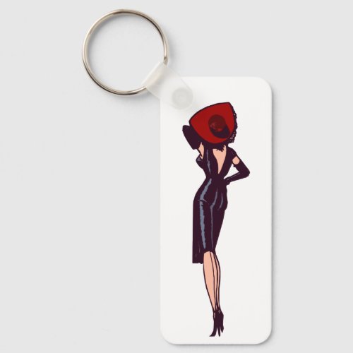 Vintage Gorgeous Glamor Girl Retro Pinup Keychain