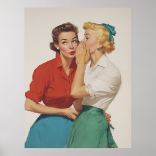 Vintage Gossip Girls Delight Poster