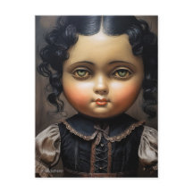 Vintage Goth Doll Postcard – Strange Charm