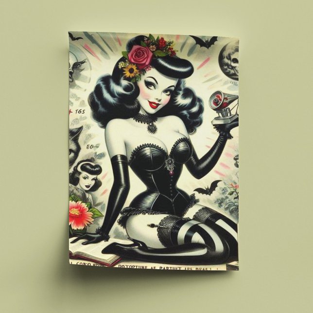 Vintage Goth Girl Illustration Tissue Paper (Creator Uploaded)