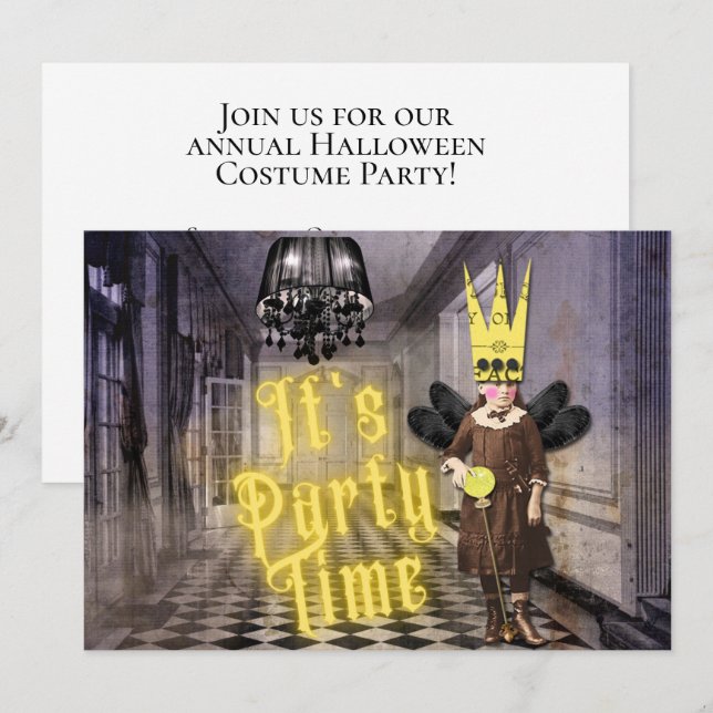 Vintage Goth Halloween Costume Party Invitation (Front/Back)