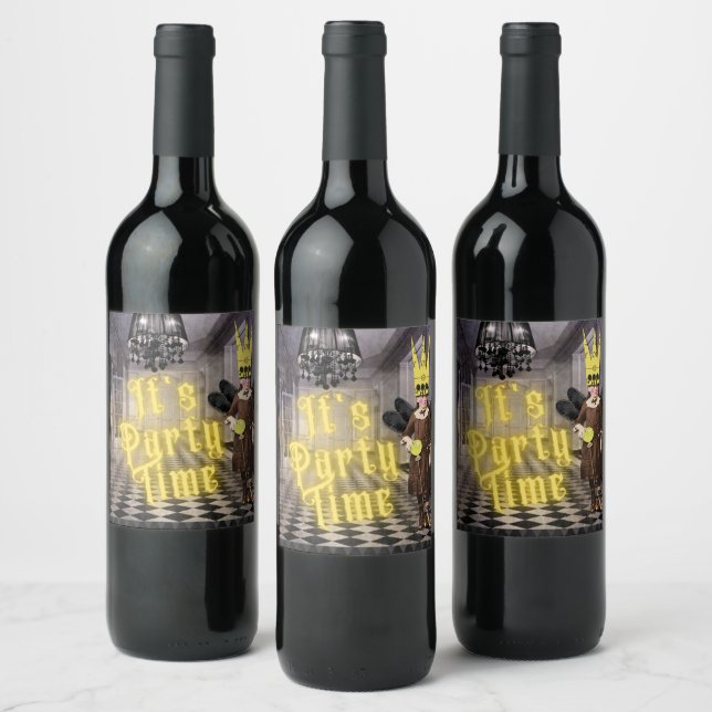 Vintage Goth Halloween Costume Party  Wine Label (Bottles)