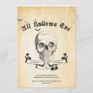 Vintage Goth Halloween Party Invitation
