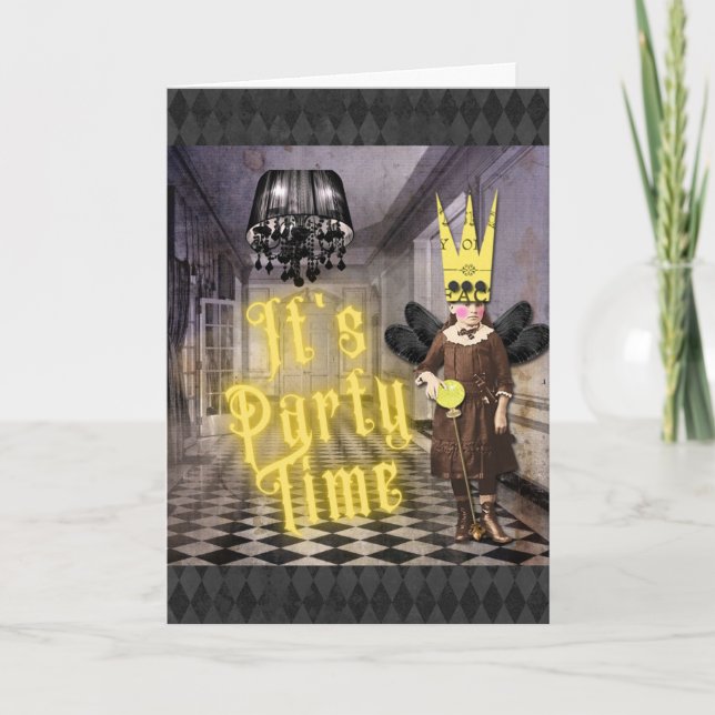 Vintage Goth Halloween Party Invite (Front)